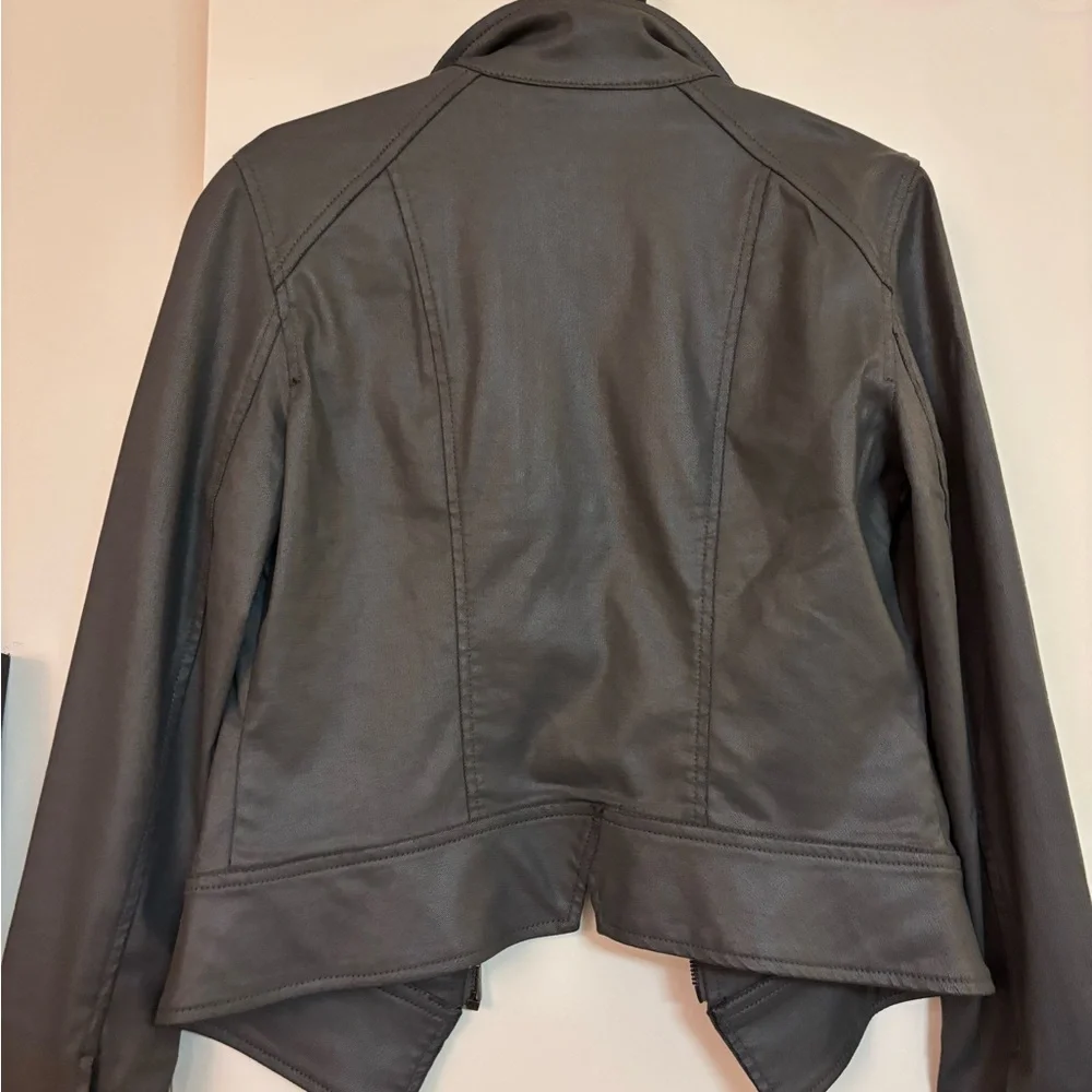 White House Black Market Charcoal Leather Jacket - Picture 3 of 3